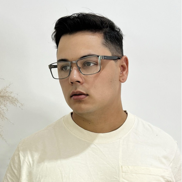 Armação de Óculos AQ240504 Retangular Grafite Fosco